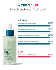 BE THE SKIN Pore Zero serum texture close-up reveals lightweight, fast-absorbing formula.