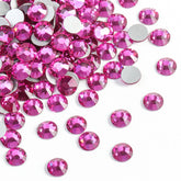 Beadsland 2880pcs flat-back crystal rhinestones in fuchsia for nail art and crafts.