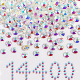 BEADSLAND flatback rhinestones SS12 3.0-3.2mm in Transparent AB for nails and crafts