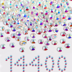 BEADSLAND flatback rhinestones SS12 3.0-3.2mm in Transparent AB for nails and crafts