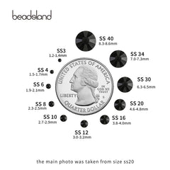 Beadsland glass rhinestones flat-back 4.6-4.8mm for smooth adhesion on nails.