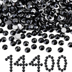 Beadsland SS16 jet hematite flatback rhinestones close-up for precise application and sparkle.