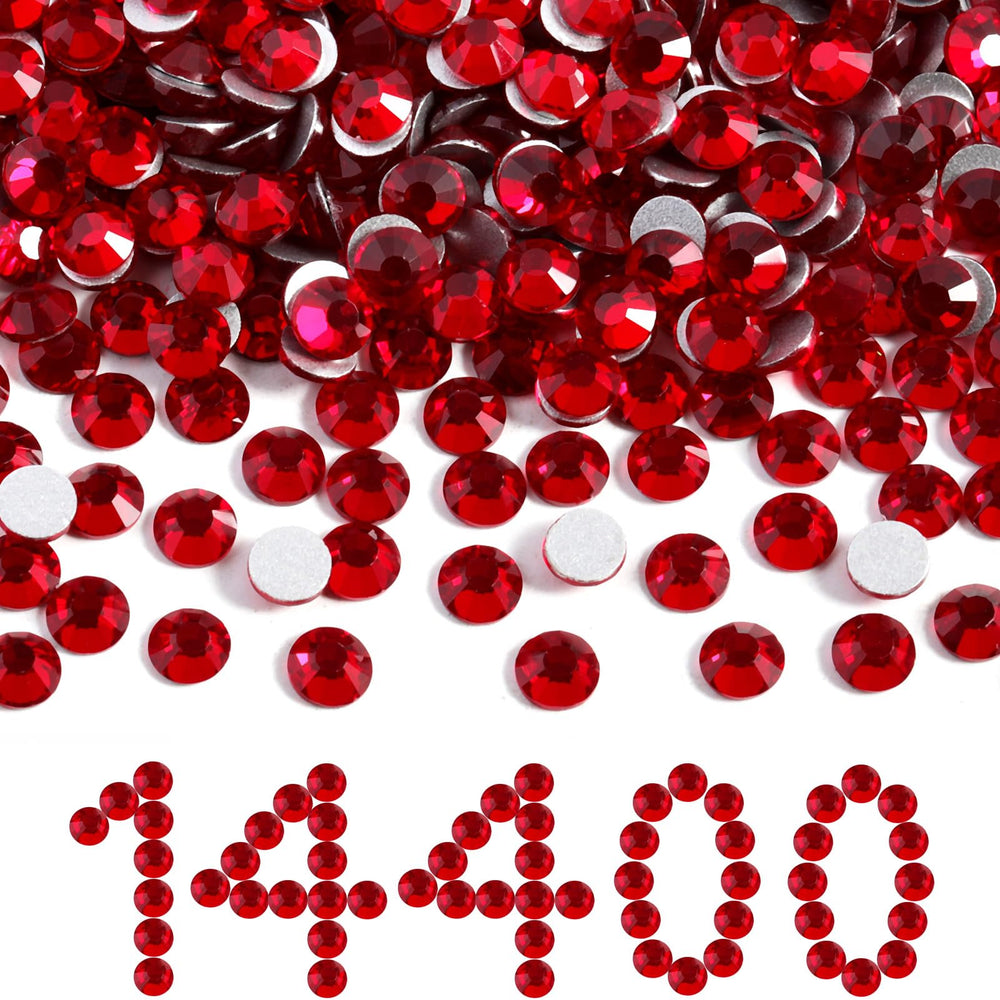 BEADSLAND red flatback rhinestones SS16 3-8-4-0mm for bulk crafting and nail art