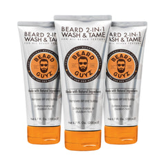 Beard Guyz 2-in-1 beard wash bottle pour for deep cleansing.