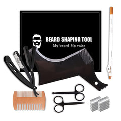 Beard Shaper Kit face guide helps map symmetry for a sharper jawline