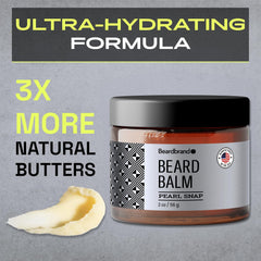Beardbrand beard balm travel pack apply-beard shows hydration for beard and skin.