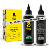 The Beard Club Premium Shaving Gel bottle ready for precise, comfortable shaves.