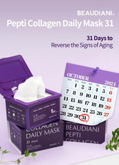 BEAUDIANI Pepti Collagen sheet mask close-up texture highlighting soft material