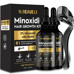 Beaueli minoxidil 5% bottle pour shows quick-drying, simple daily use