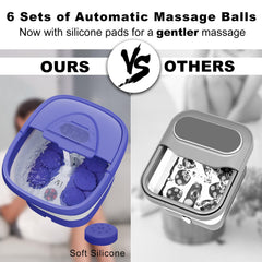 BEAUMOI foot spa showing 24 massage balls for deep relief.