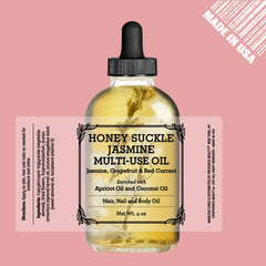Close-up of BEAUTE DE PROVENCE honeysuckle oil drops highlighting moisture for face and body.