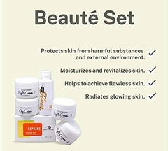 Beautederm Beaute Set cream and serum closeup highlighting smooth texture for daily care