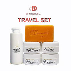 Beautederm Set Travel Pack with four products for a streamlined travel skincare routine.