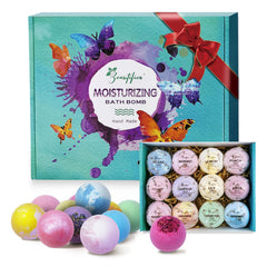 Beautifier Life bath bomb set with 12 varieties for a color-filled at-home spa experience