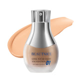 BEAUTNICE Long Wear Foundation bottle close-up in Warm Wheat shade for all-day wear.