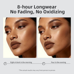 BEAUTNICE Long Wear Foundation micro-powder detail shows pore-blurring effect.