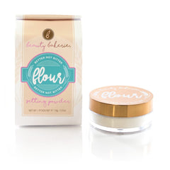 Beauty Bakerie Flour Setting Powder in translucent jar for weightless even finish.