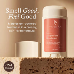 Beauty by Earth deodorant packaging highlighting USA-made product.
