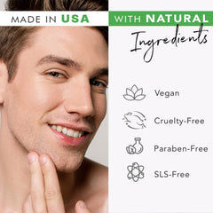 Beauty by Earth natural ingredients bottle highlights organic formula gentle for sensitive skin.