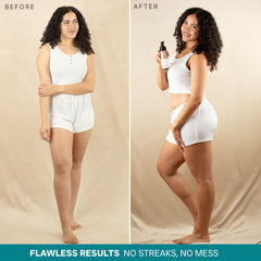 Beauty by Earth self-tanner mousse kit kabuki brush included for smooth, streak-free application.
