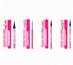 Beauty Creations Draw The Line Eyeliner set showing all four tips and packaging for versatile looks