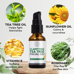 Beauty Foundry Tea Tree Oil applied to skin showing quick absorption and hydration.