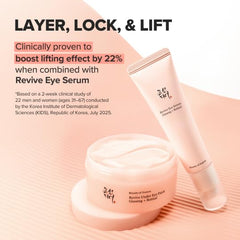 Beauty of Joseon Revive Under Eye Patch hydrogel being applied under the eye for hydration.