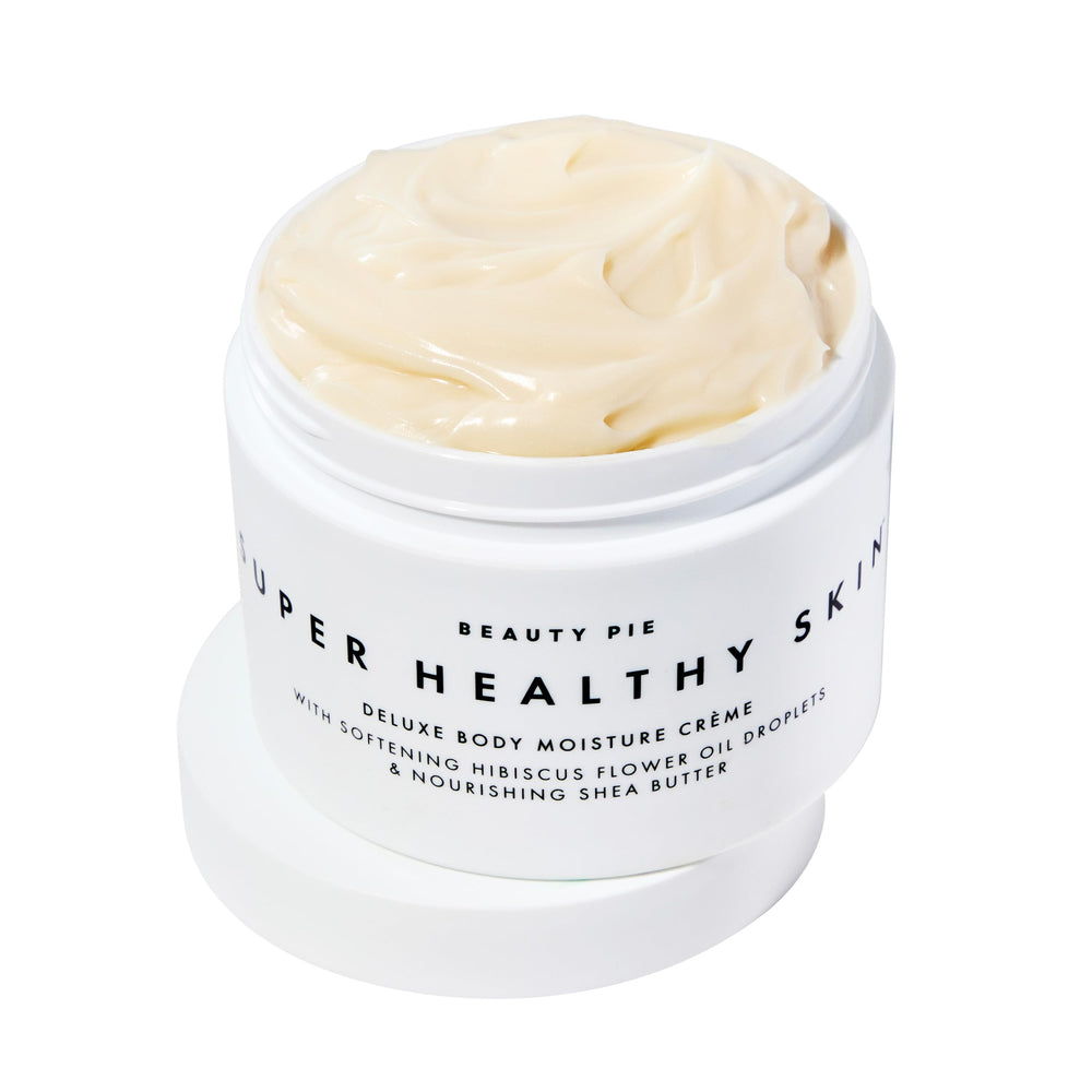 Beauty Pie Deluxe Body Creme jar closeup showing rich hydration