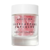 Beauty Pie Superactive Ceramides bottle closeup highlighting moisture boost for nourished skin.