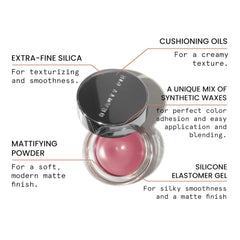 Beauty Pie Supercheek Cream Blush cushiony texture close-up shows soft matte finish.