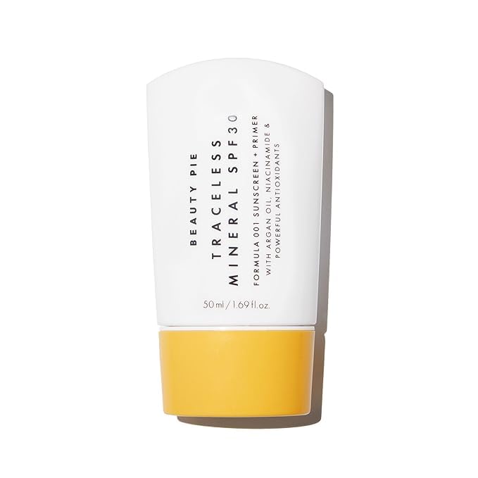 Beauty Pie Traceless sunscreen bottle front—invisible protection with a clean, non-greasy finish.