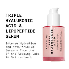 Beauty Pie Triple Hyaluronic Serum pump in use for rapid moisturization
