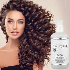 Beauty Plex No. 4 bottle in shower with rich lather for deep conditioning