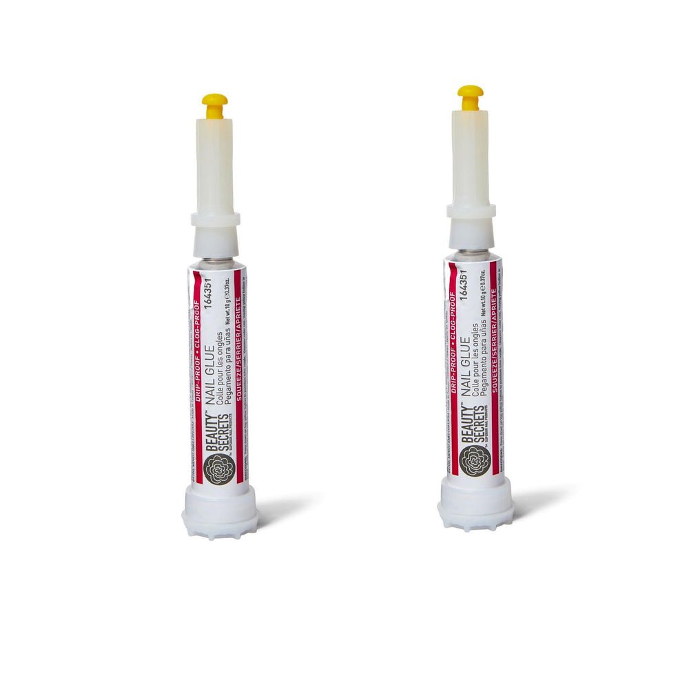 Beauty Secrets drip-clog-proof nail glue bottle delivers fast, lasting adhesion.