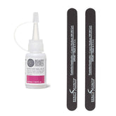 Beauty Secrets quick-dry nail glue bottle with precision tip for fast, durable nail tips.