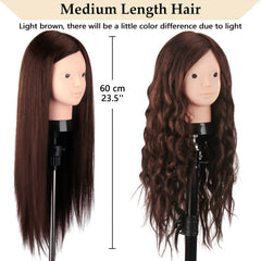 Beauty Star practice head for hair styling with real-feel hair.