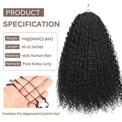 Beauty Youth knotless crochet hair 16 inch for natural scalp blend