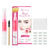 Beauty7 sticky eyebrow wax pen application shows precise control for shaping brows and removing facial hair.