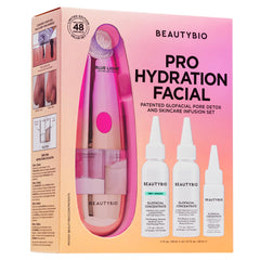 BeautyBio Blue LED Clarifying Tool emitting calming blue light for pore clarity.