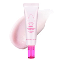 Beautyblender Boost primer tube close-up highlighting long-wear smoothness