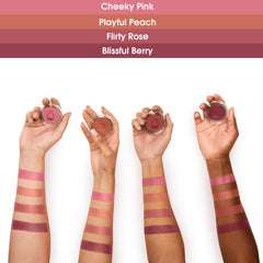 Beautyblender Bounce Liquid Whip Blush on cheek shows dewy glow and easy blend.