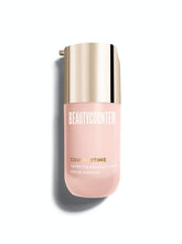 Beautycounter Countertime Tripeptide Radiance Serum bottle pour showing a hydrating, glow-ready application