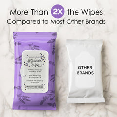 BeautyFrizz Lavender Face Wipes textured wipe highlights soft, gentle cleansing.