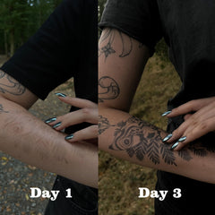 BeautyMehndi Ellie tattoo application step visual for easy, clean transfers.