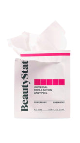 BeautyStat triple action peel pad packaging signals premium exfoliation