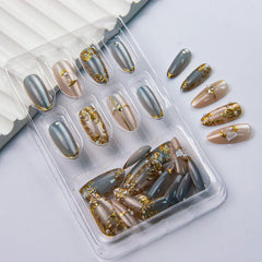BEAWTH short almond press-ons enable fast at-home manicures.