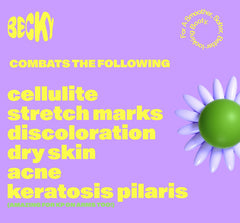 Becky scrub texture on skin demonstrating gentle walnut exfoliation