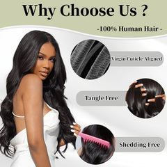 BeCools natural black body wave wig designed for long-lasting wear.