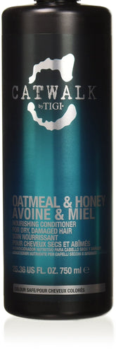Bed Head Catwalk Oatmeal & Honey shampoo bottle delivering hydration and shine.
