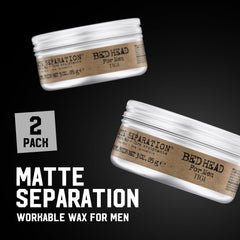 Bed Head Matte Separation Wax hands-application shows even distribution for textured hold.